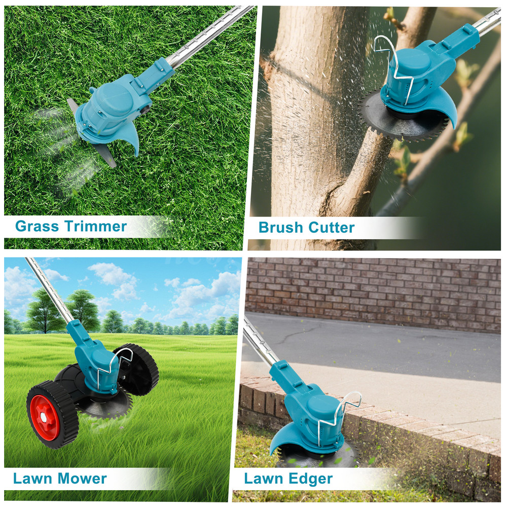 Electric Cordless Grass String Trimmer Lawn Edger Weed Eater Wacker + 2 Battery