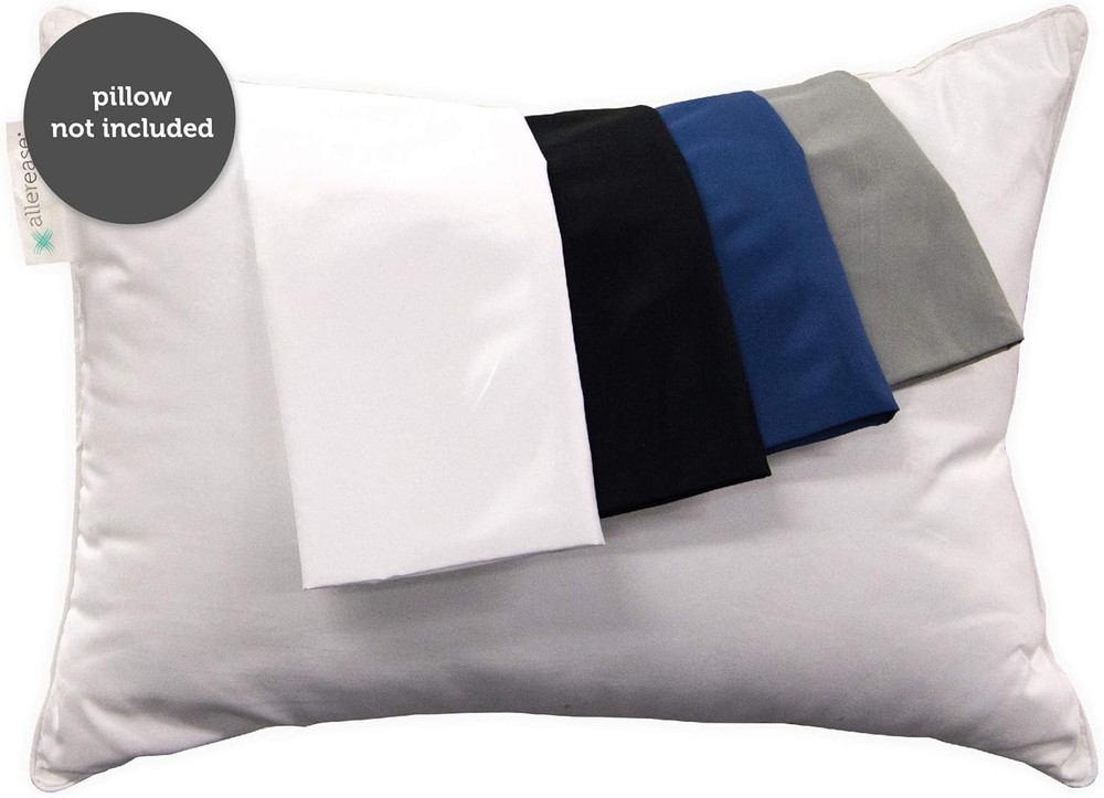 AllerEase Ultra Soft Pillow Protector - Travel Size 14"x20" with Allergy Defense