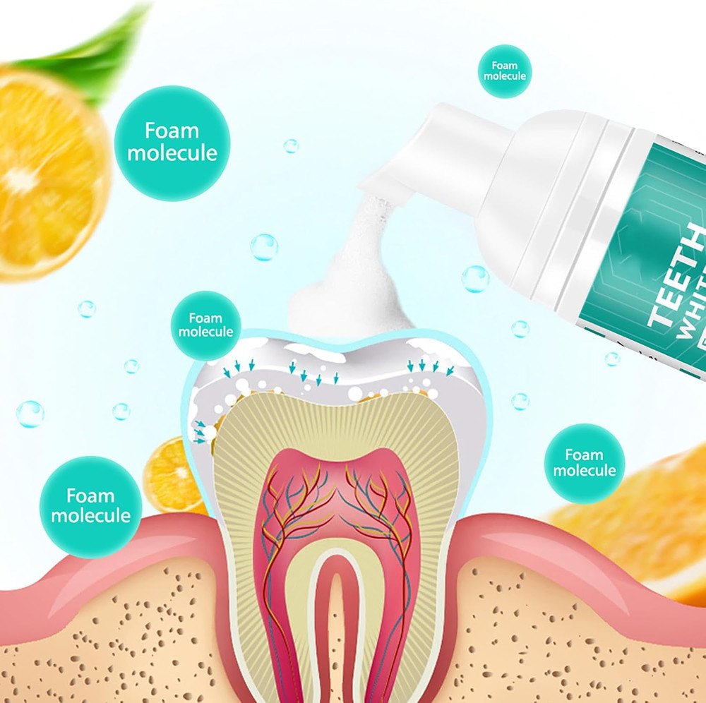Foam Toothpaste 2Pcs,Stain Removal Toothpaste for Sensitive Teeth,Teeth Foaming