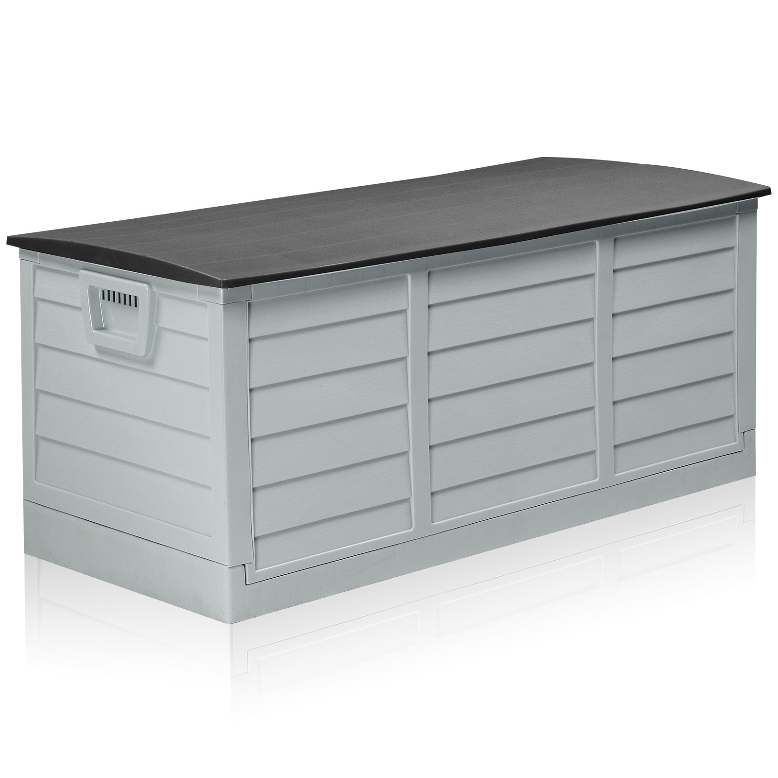 75 GAL Foldable Storage Deck Box Fast Installation with Wheels for In/Outdoor