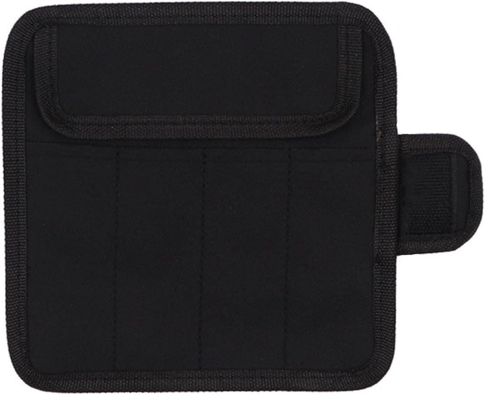 Compact Tool Roll-Up Pouch with Multiple Pockets for Small Accessories - Black