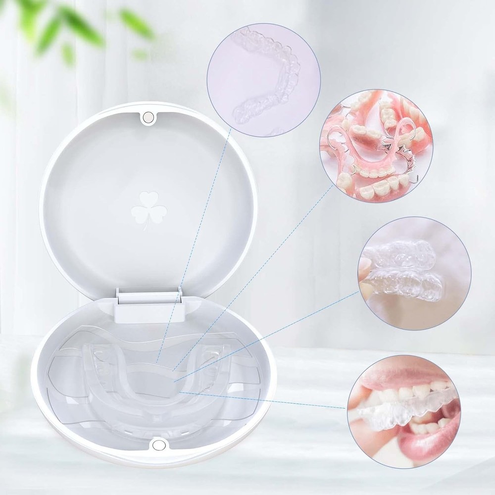 2 Pack Retainer Case,Solid Orthodontic Retainer Case-White