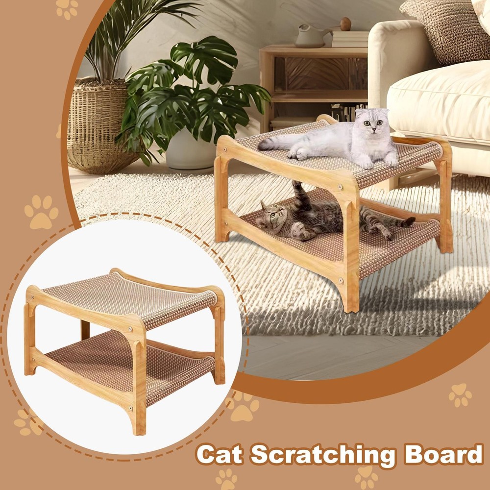 Cat Scratcher Bed Solid Double-layer Kitten Scratching Pads Pet