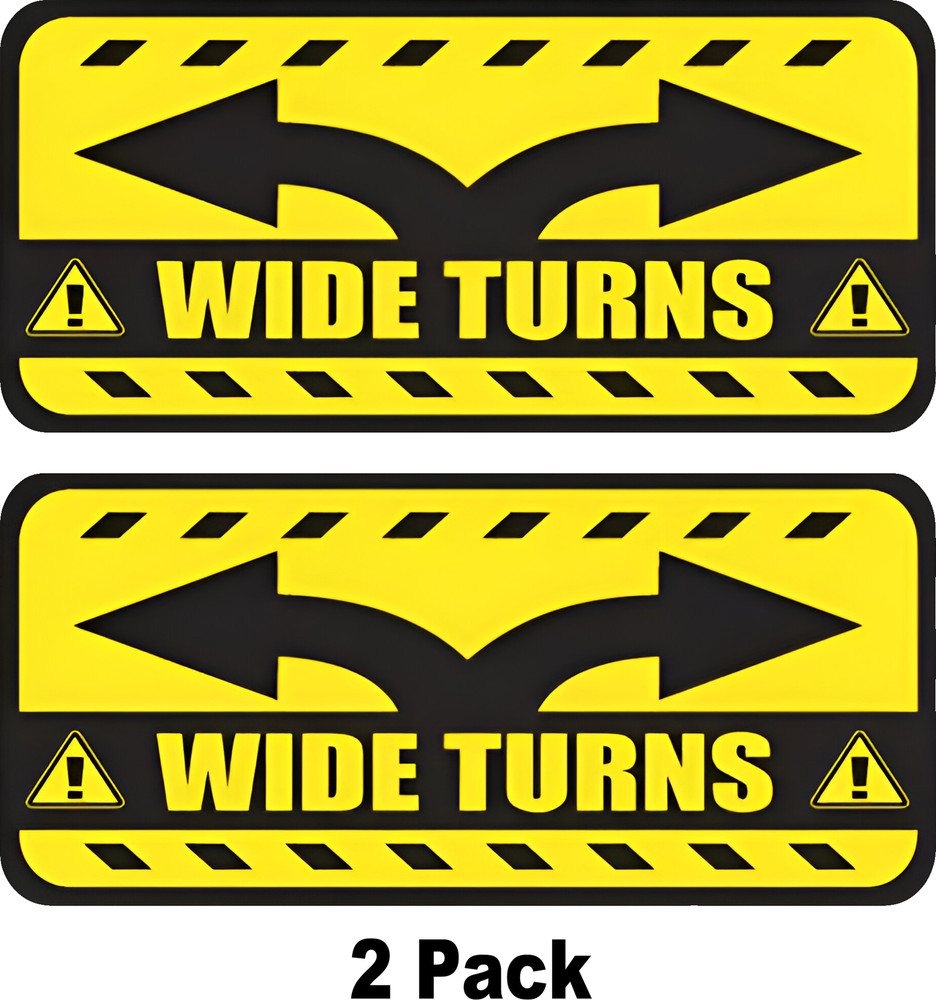 2x Wide Turns sticker Decal