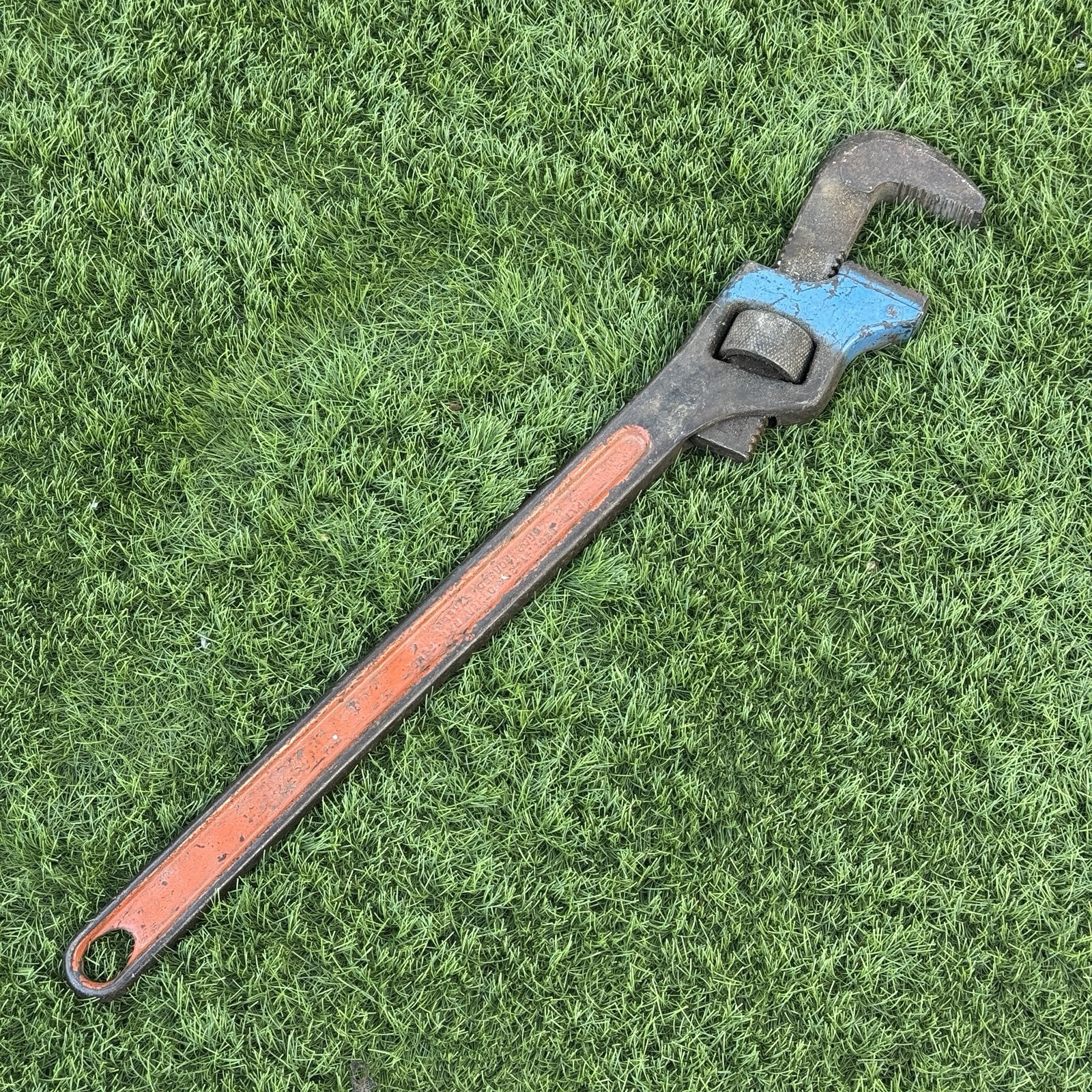 24” Lawson Offset Pipe Wrench 1920's U.S. Hame Co. Buffalo, N.Y. Vintage Antique