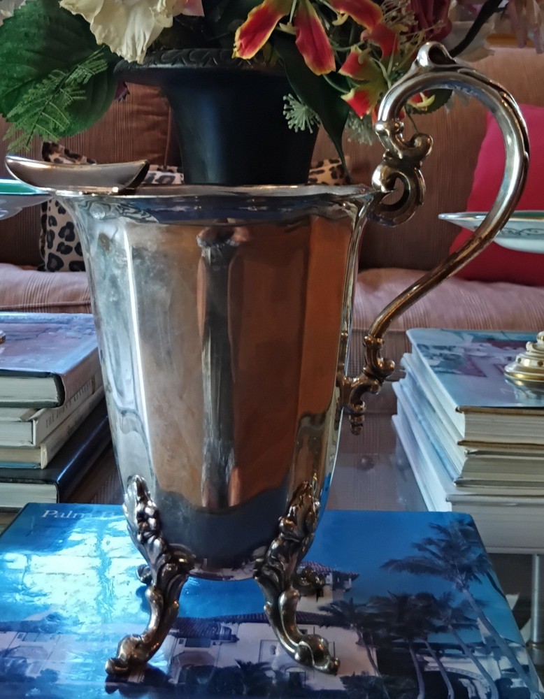 VINTAGE SILVERPLATE FOOTED WATER PITCHER