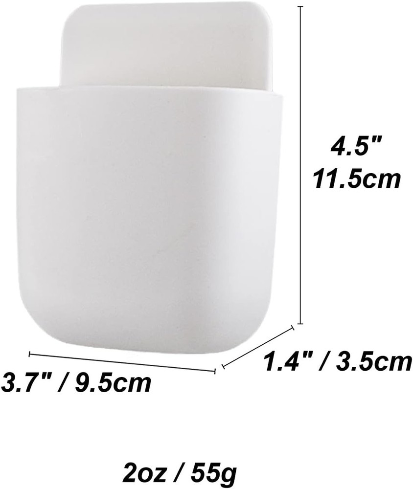 3 Pcs Remote Control Holder Wall Mount Self Adhesive Case White