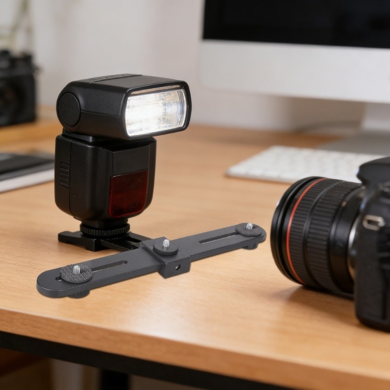 Professional 1/4inch Screw Mount Splitter For Camera Flash Light Stand Mounting