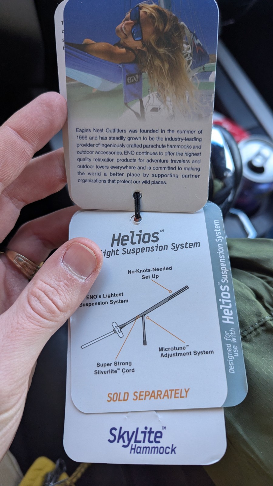 ENO SkyLite Hammock Portable Hammock Bug Net SLT136 Color Evergreen - NEW