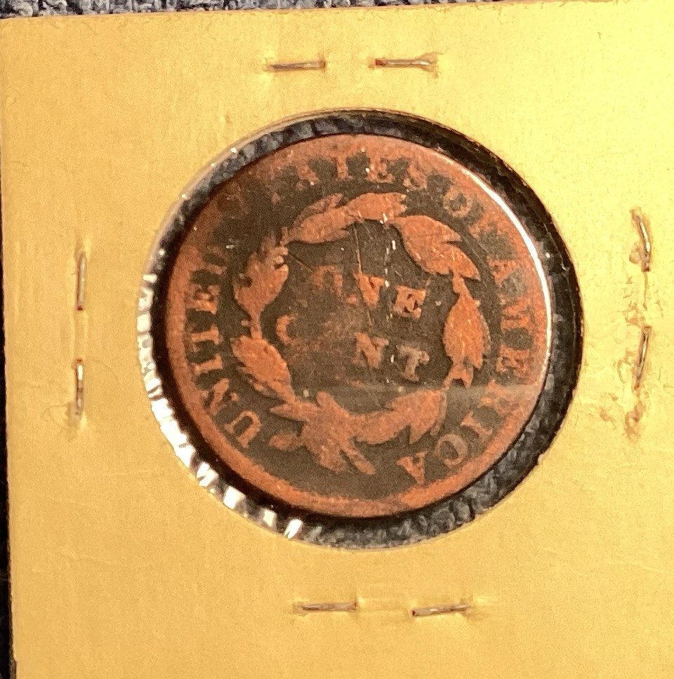 1831 Large Cent, Coronet Head, $1 shipping!