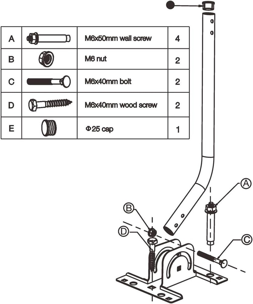 Adjustable Antenna Mounting Pole for Attic or Outdoor Use – Universal Mount Brac