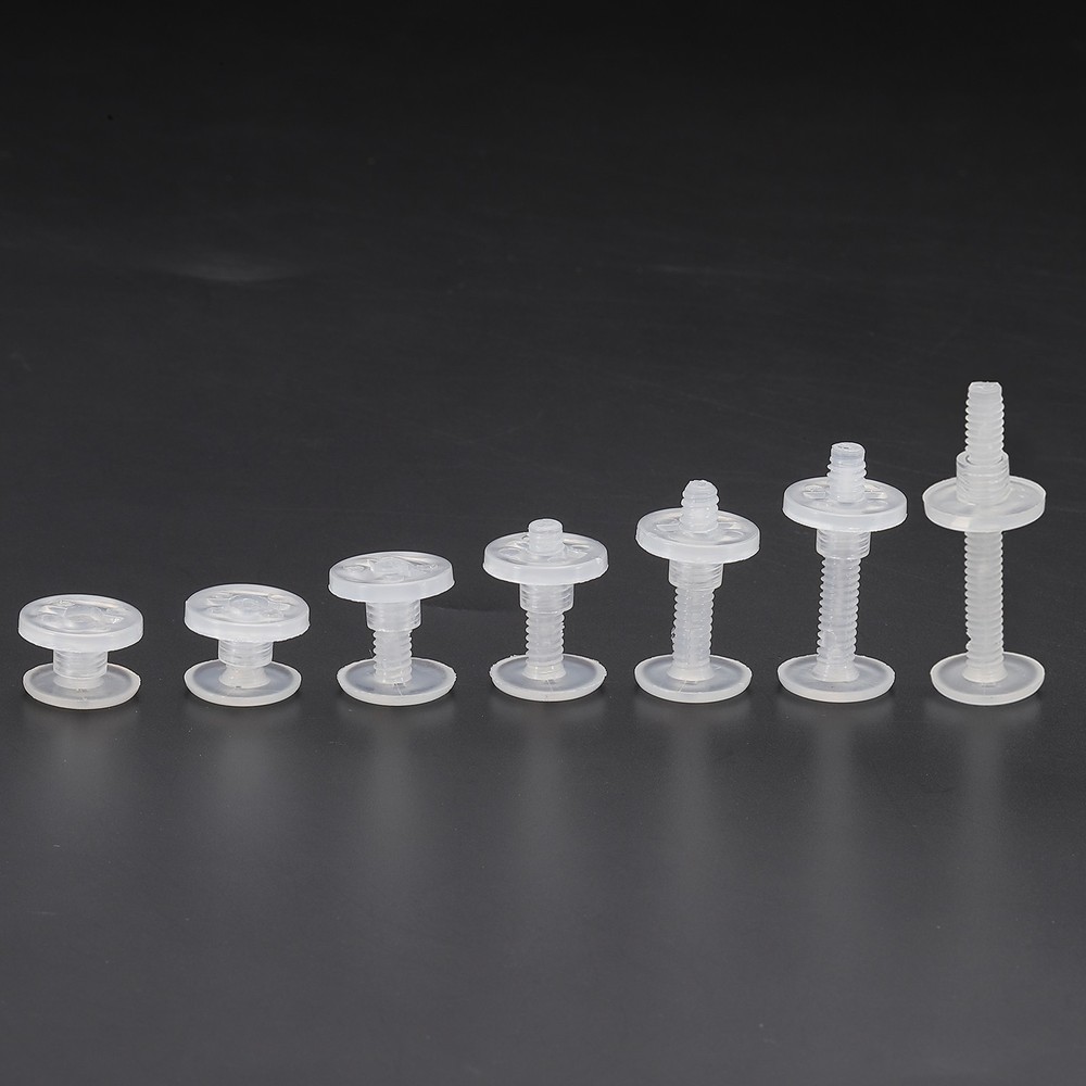 10mm Chicago Screws, 40 Sets Plastic Chicago Screw Binding Post,Clear