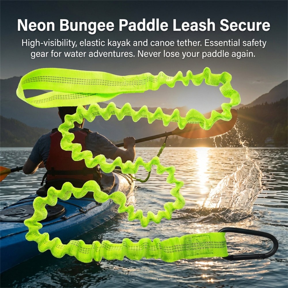 Kayak Paddle Leash for Canoe Paddle Tether Non-Slip Strap Adjustable Attachment