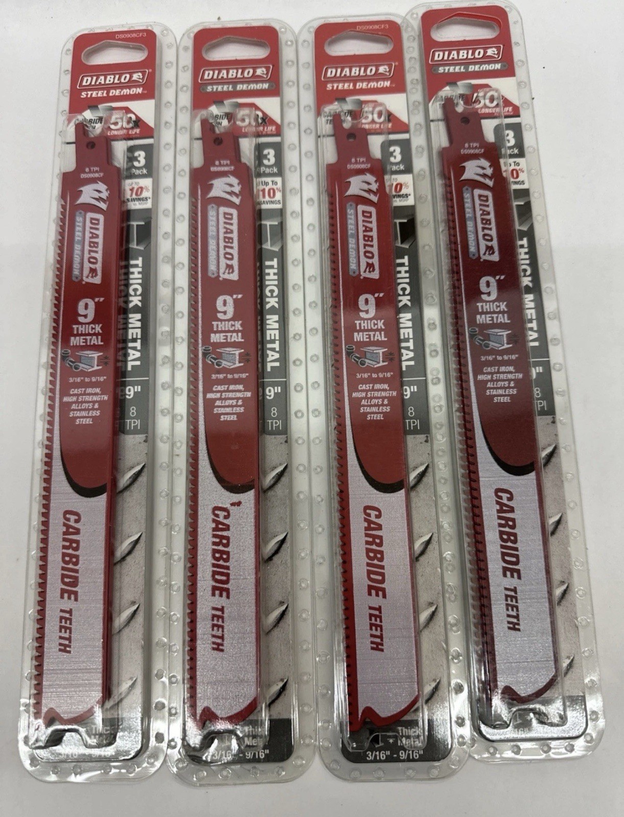 Diablo Tools 9In Steel Demon Carbide Recip Blades For Thick Metal Cutting 12 pcs