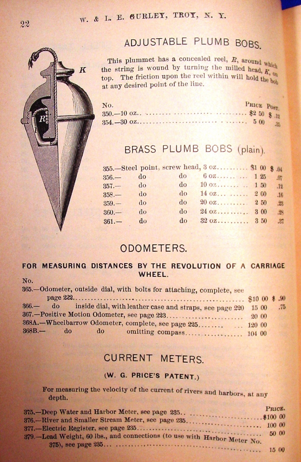 1889 Gurley Surveying & Drafting Insts. Catalog/Manual