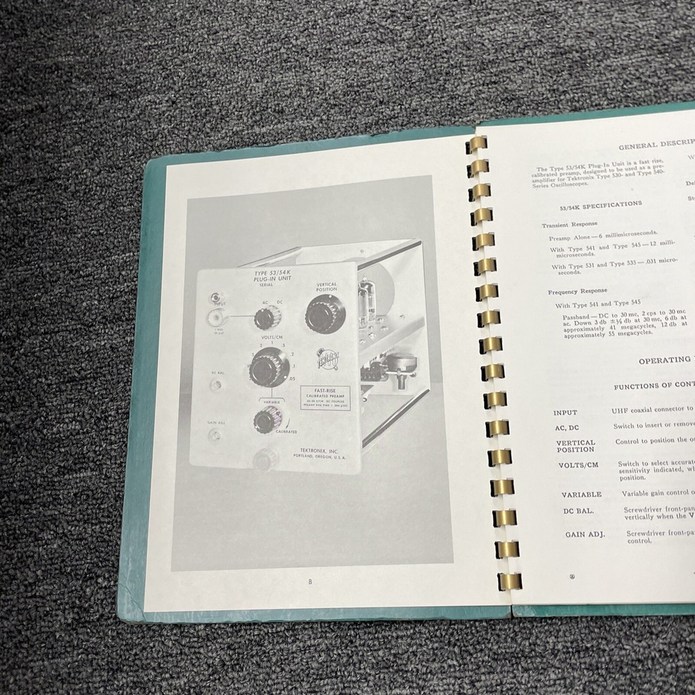Tektronix Type 53/54K Plug-In Unit Instruction Manual