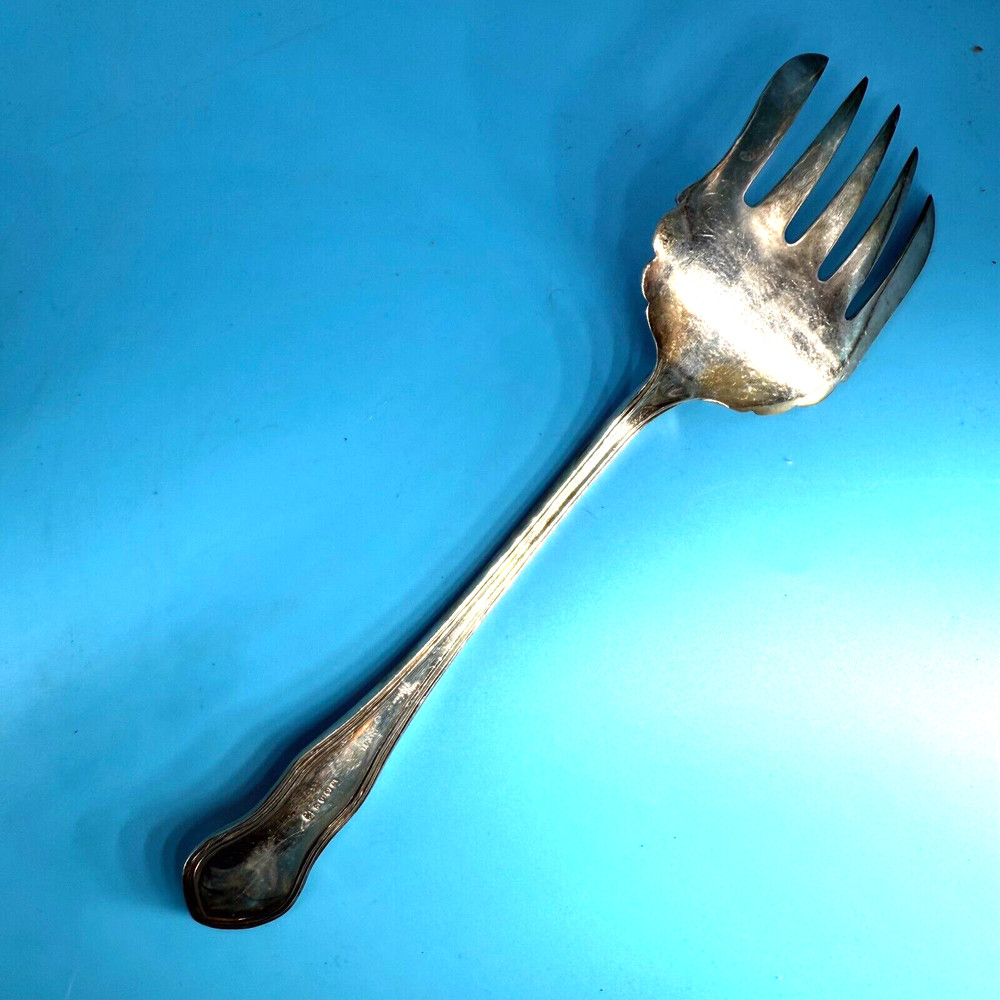 Watson & Gillot Silverplate Large Serving Fork 9" Meat Fork Fish Fork