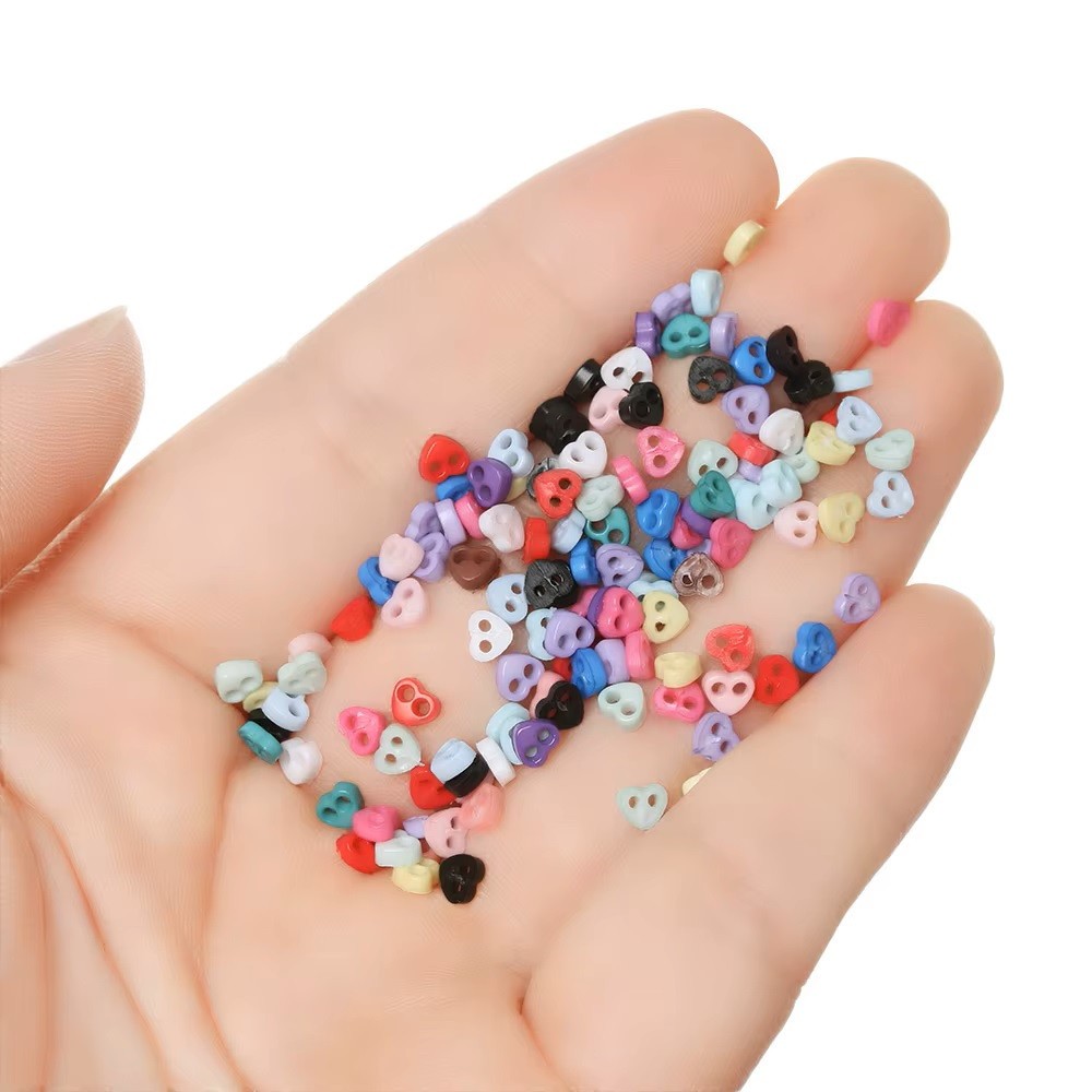 Doll Making Mini Heart Buttons or Dollhouse Decor 30 Pcs 4MM