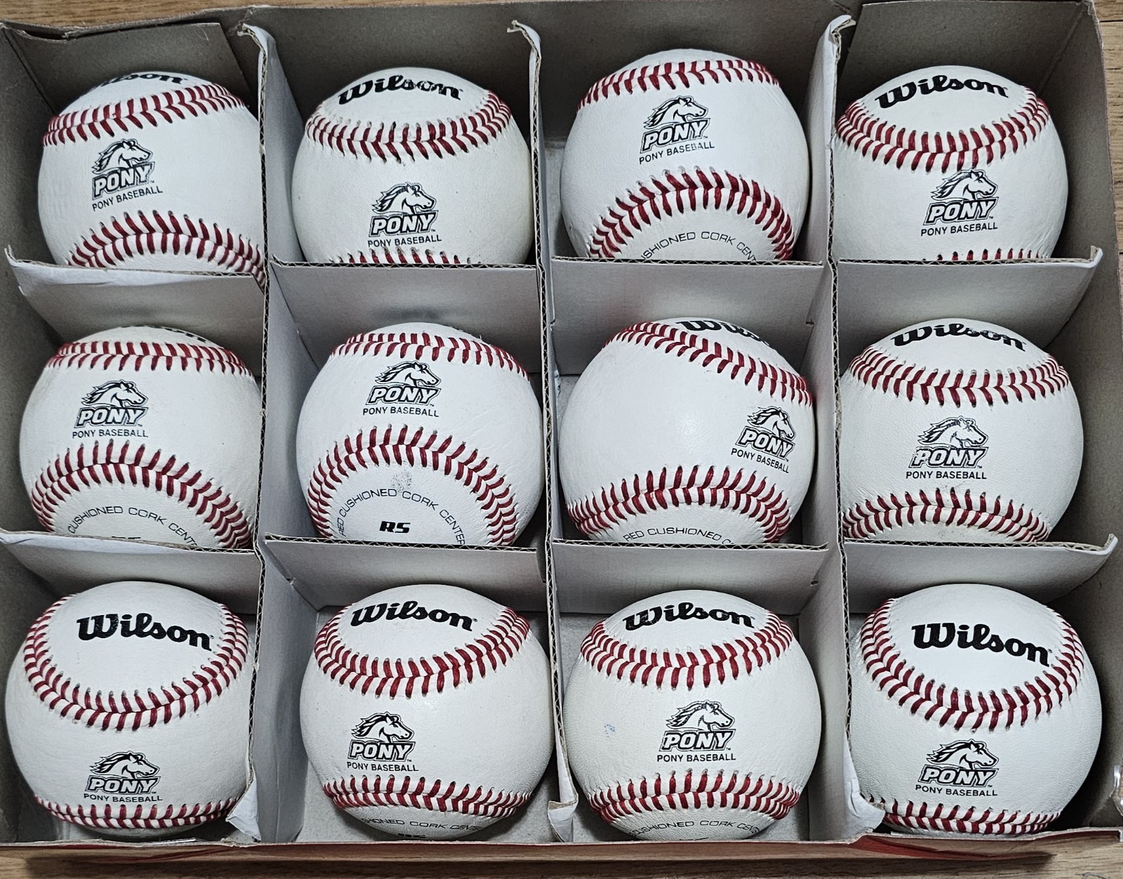 One (1) Dozen Wilson PONY RS-T Baseballs– New Condition