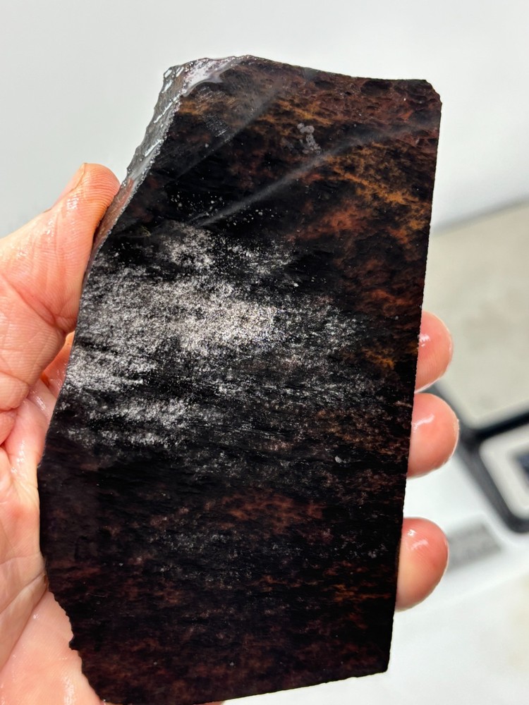 Tri-flow Sheen/Lace Obsidian Slab Lapidary Cabbing Knapping Combo ship avail