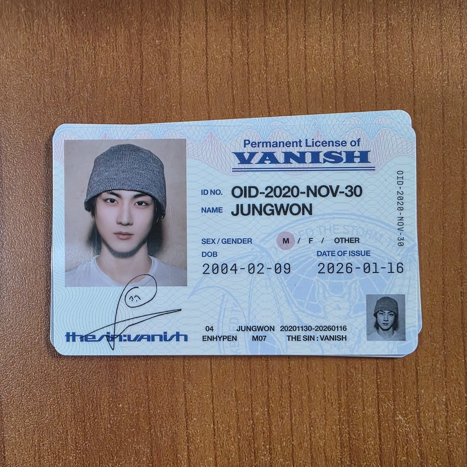ENHYPEN ID PHOTOCARD New Album [THE SIN : VANISH] Knife Official_7 Type