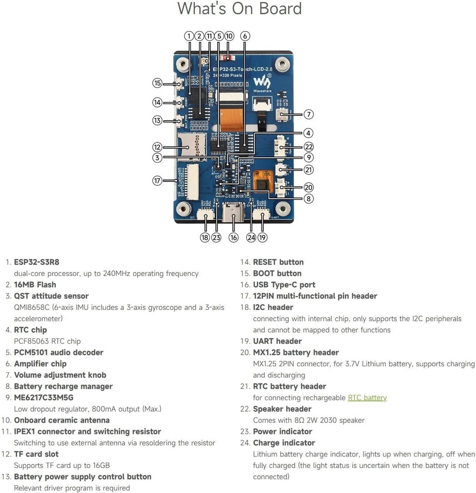 Development Board with Capacitive Touch Display, Dual-Core