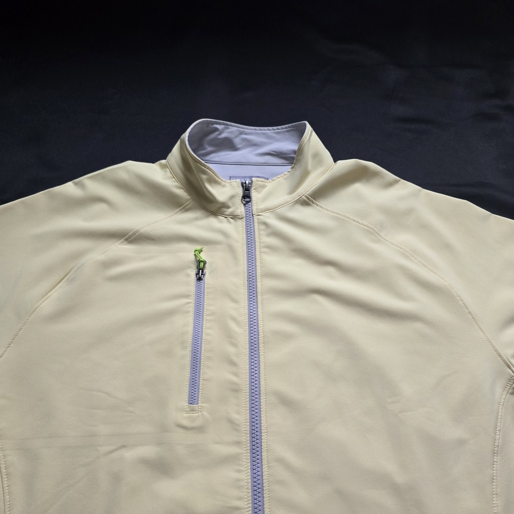 Peter Millar Jacket E4 Performance Windbreaker Full Zip Golf Light Yellow Men L