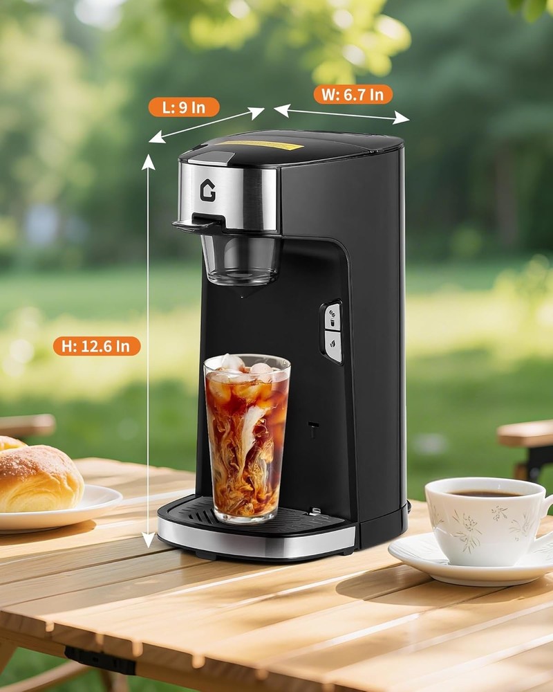 Single Serve Coffee Maker K Cup Machine Fast Brew 8-12oz One Button Compact Size