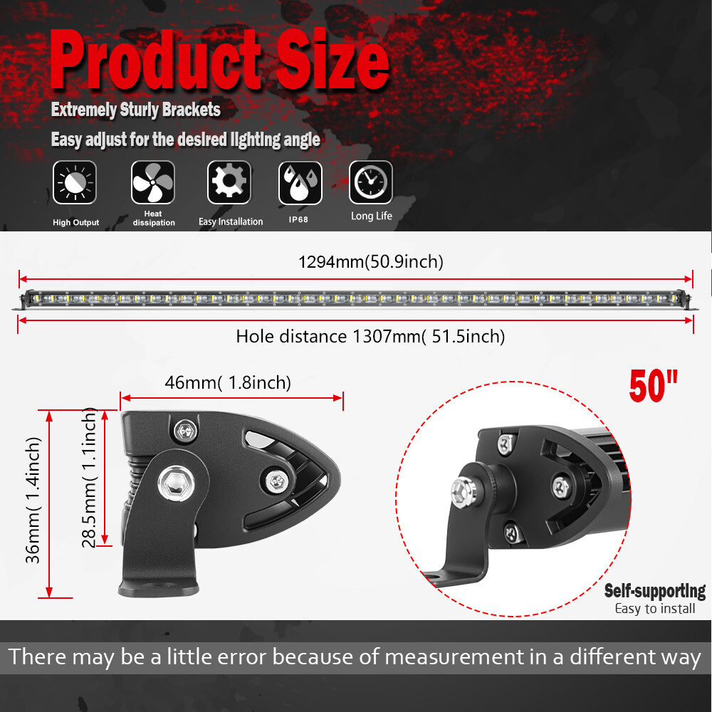 Roof 50" +7" LED Light Bar+3" Dual Color Pods Wire Kit For Can-Am Maverick X3