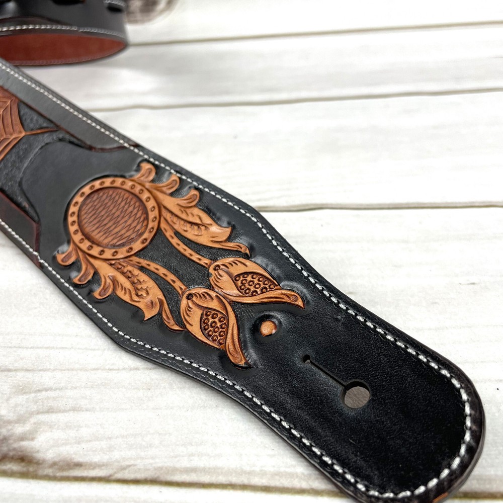 Walker & Williams LC-38 100% Hand Made Leather Strap with Carved Spider & Web