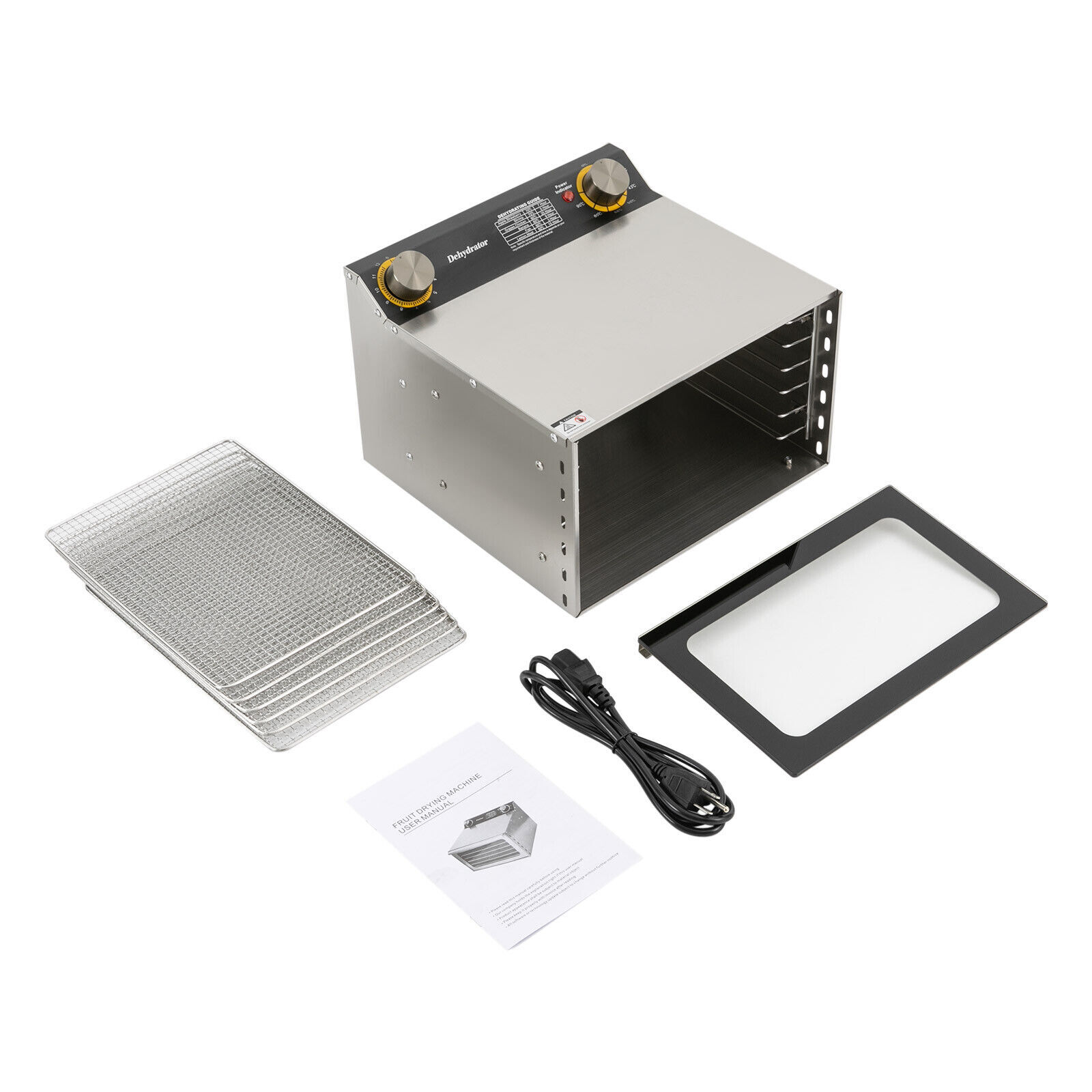 8 Trays Food Dehydrator Machine Stainless Steel Jerky Fruit Drying Food 400W NEW