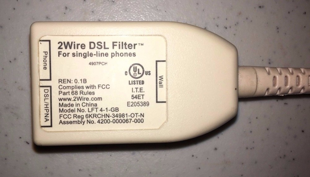 2 WIRE DSL Filter for single line phones