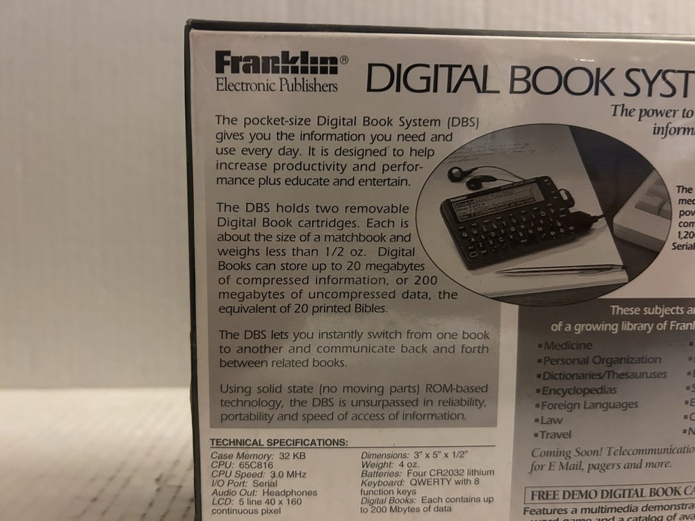 Franklin DIGITAL BOOK SYSTEM DBS-2 (1993)