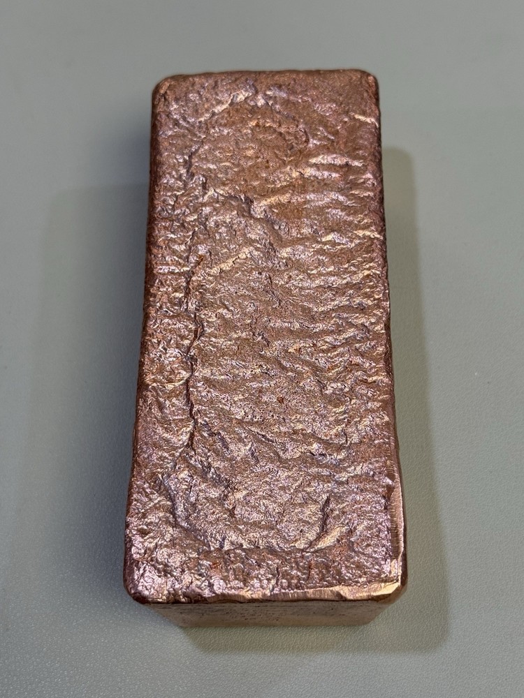 100 Oz Solid .999 Hand Poured Copper Bar
