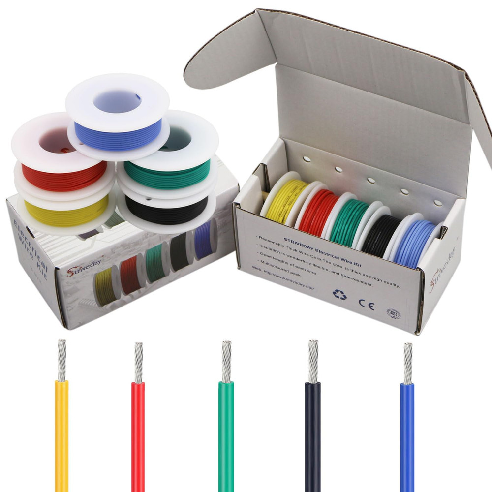 30AWG Tinned Copper Silicone Hook up Wire 600V Stranded Electrical Cable for DIY