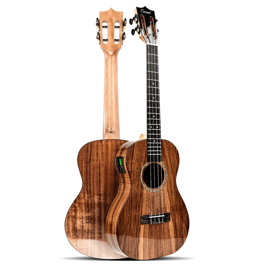 All Solid Acacia Glossy Baritone Acoustic & Electric Ukulele