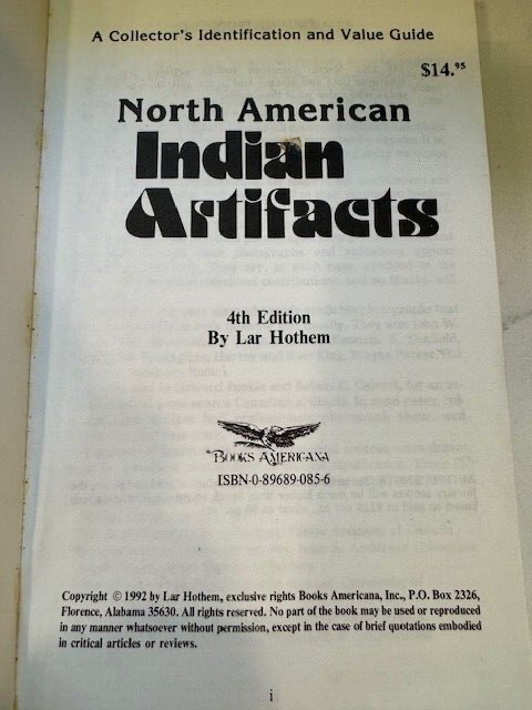 North American Indian Artifacts by Lar Hothem, Paperback 4th Edition, 1992