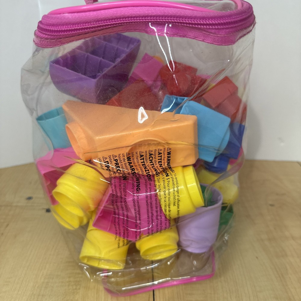 Colorful Plastic Building Blocks Set with Zippered Bag