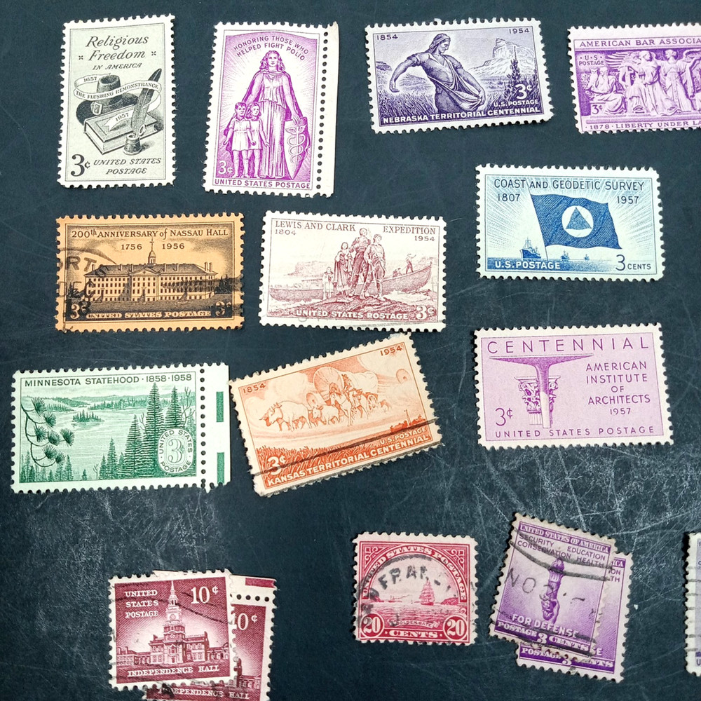 Lot of US State Stamps with Various Institutions and Events