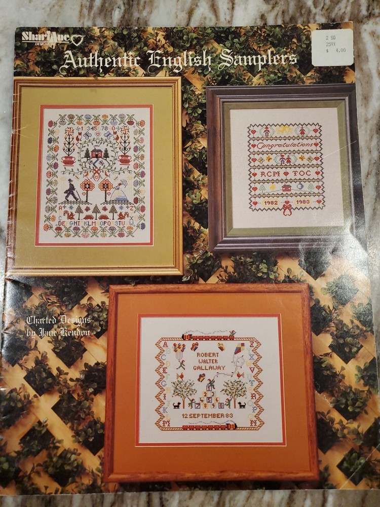 ShariAne Designs Cross Stitch Pattern Booklet "Authentic English Samplers"