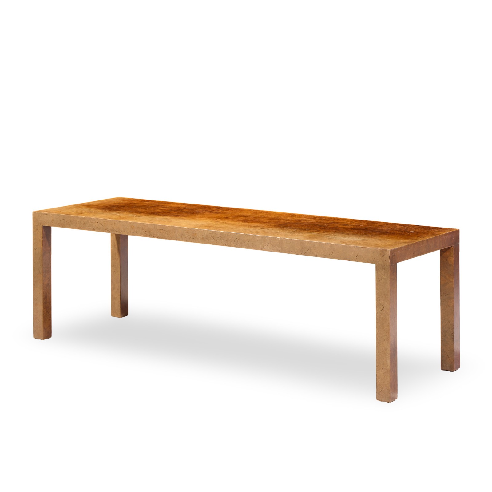 Milo Baughman for Directional Mid Century Burlwood Parsons Coffee Table