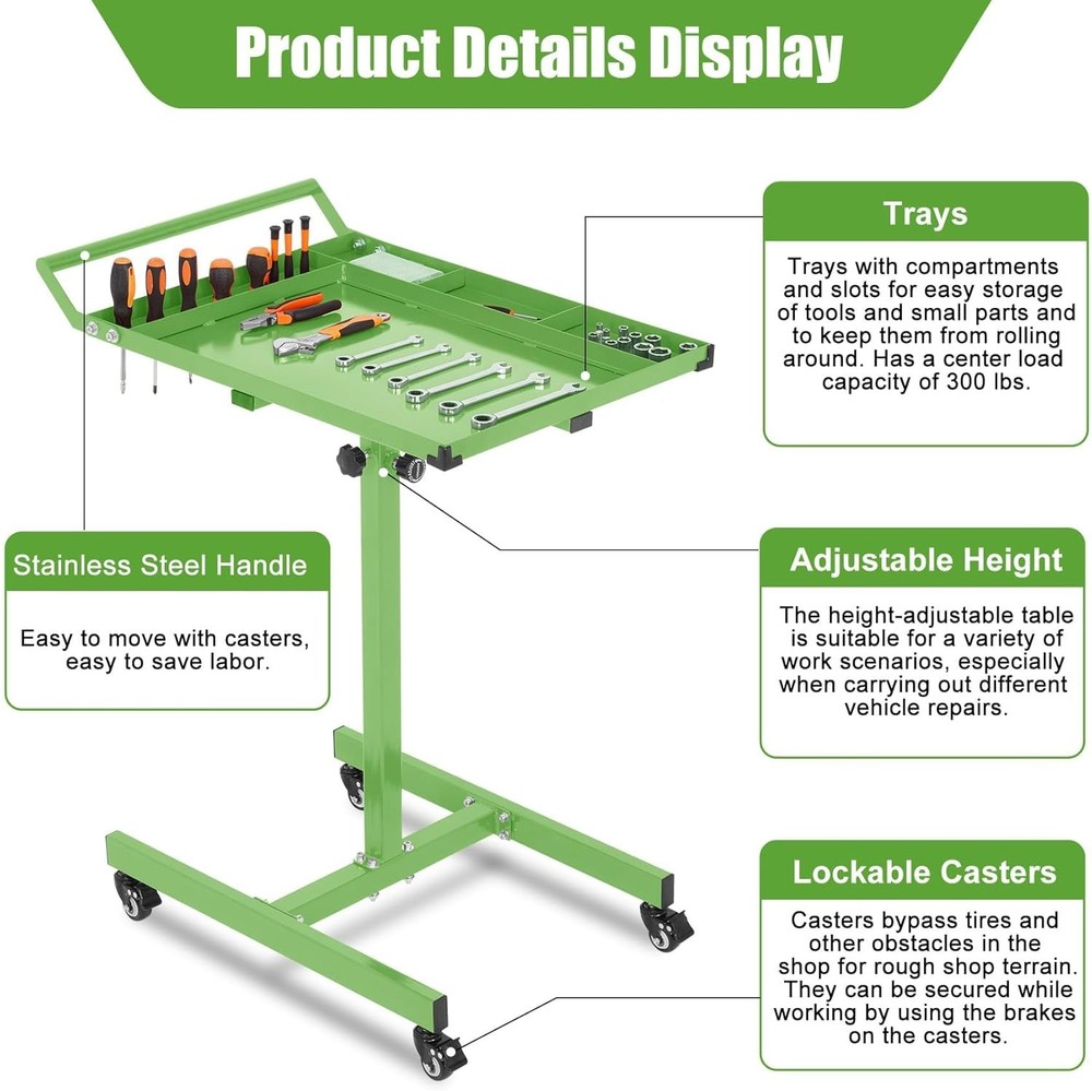 35-45 Inch Adjustable Height Worktable 220 Lbs Capacity Heavy-Duty Work Table