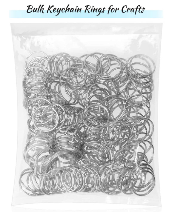 200Pcs Split Key Rings Bulk for Keychain and Crafts, 1 Inch (25Mm)