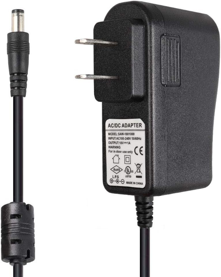 Versatile 18V 1A Guitar Power Supply - Includes Cables & Clips for Organization