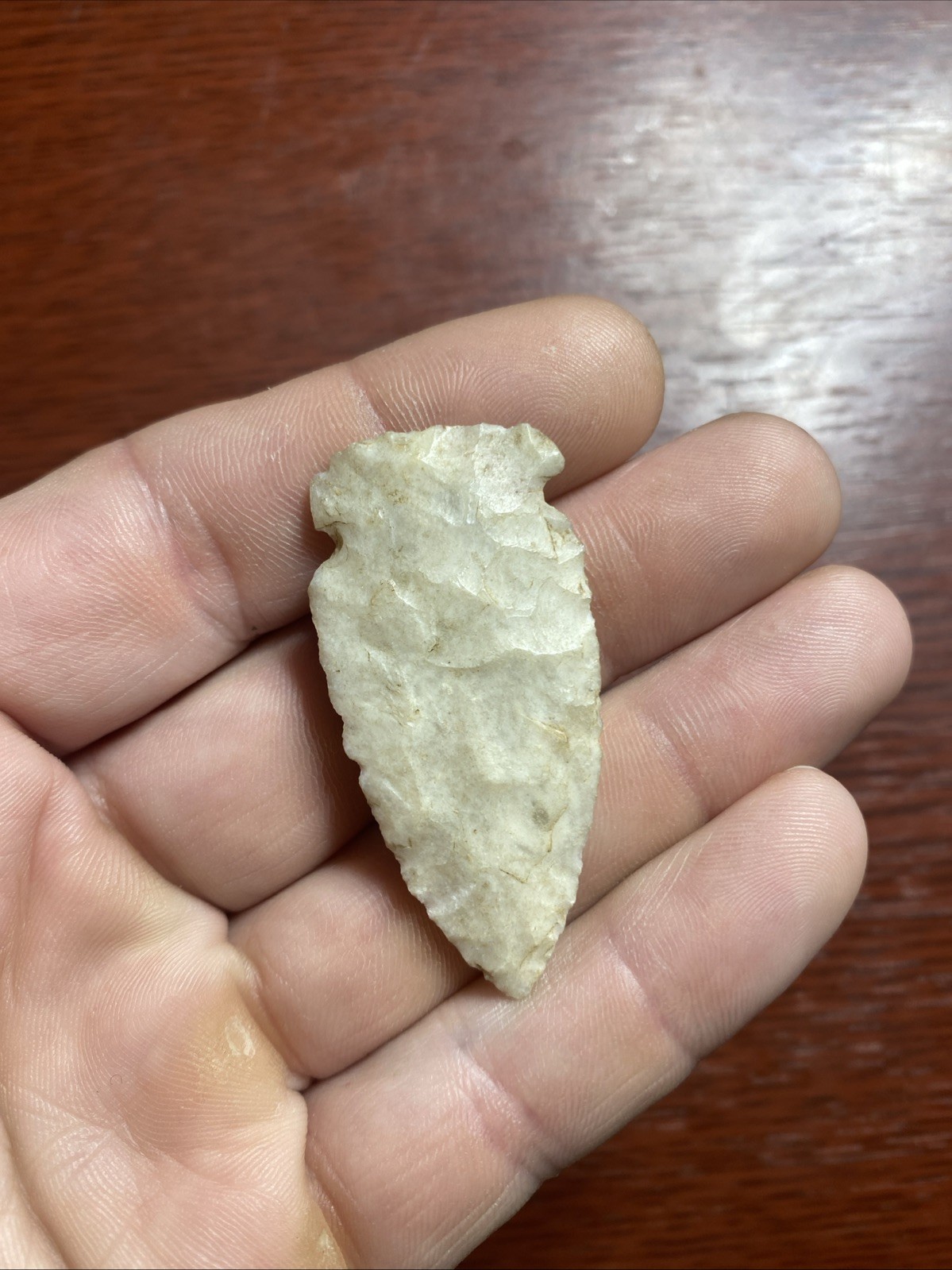 MLC s8269 Translucent 2” Archaic Micronotch Arrowhead Indiana Stone Artifact