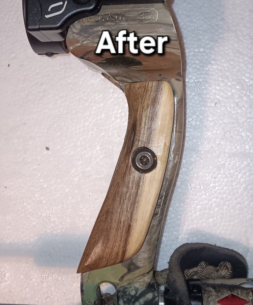 Custom Black Walnut Bowtech Tomkat Compound Bow Grip