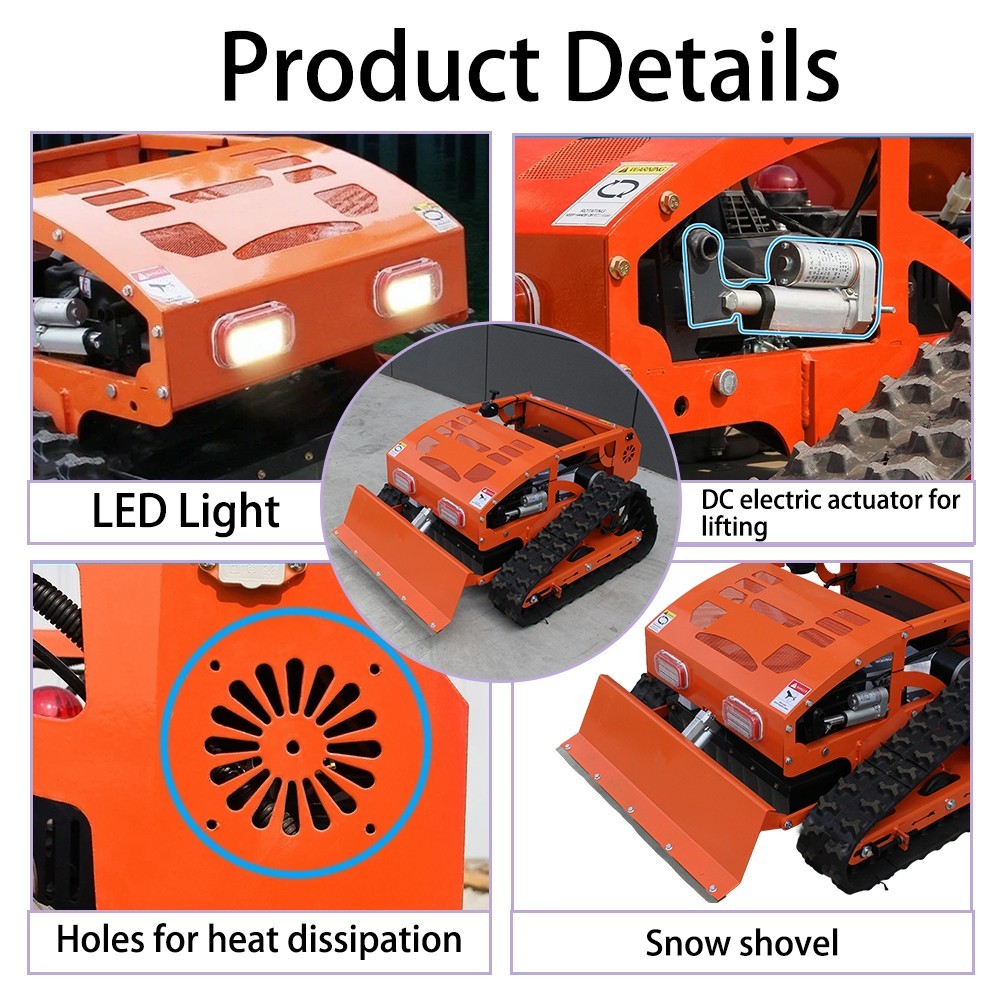 9HP Remote Lawn Mower with Snow Shovel Control Lawn Mower Electric Start EPA USA