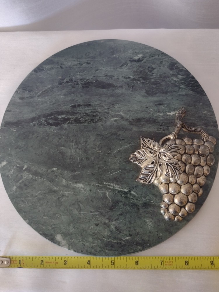 Godinger Signed Marble And Grape Vine Cutting Board.