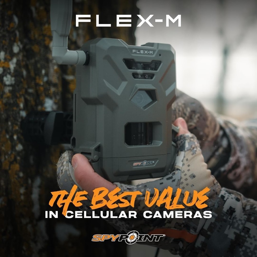 SPYPOINT Flex-M Solar Bundle - Cellular Trail Camera with Solar Panel, Best in