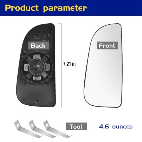 Compatible with 2010-2020 Dodge Ram 1500 2500 Driver Side Lower Mirror Glass